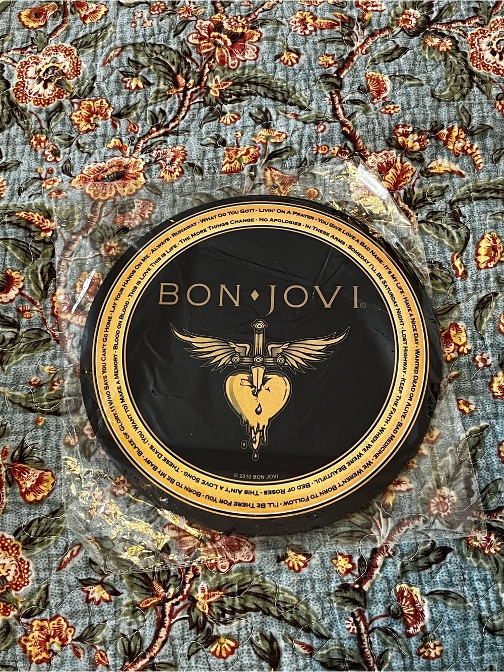 Bon Jovi Band Logo Mouse Pad Black & Yellow